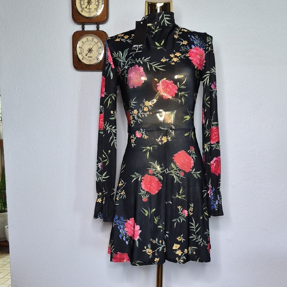 Floral Black Dress